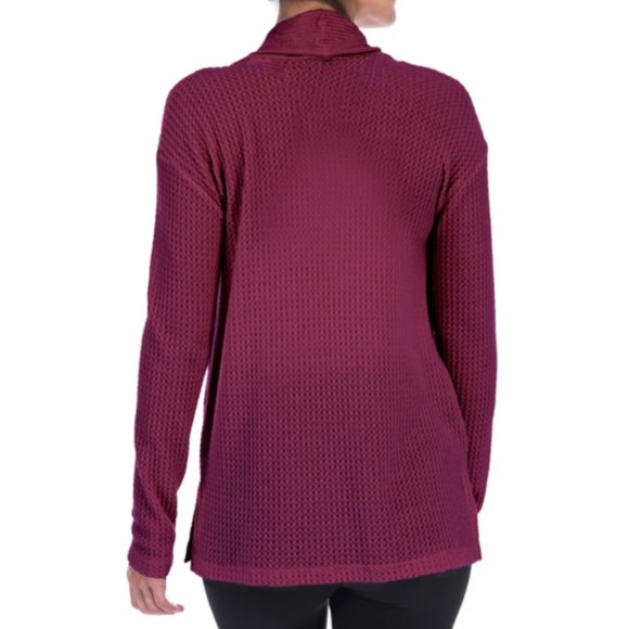 Bobeau Button Front Cardigan In Wine - Picture 2 of 2